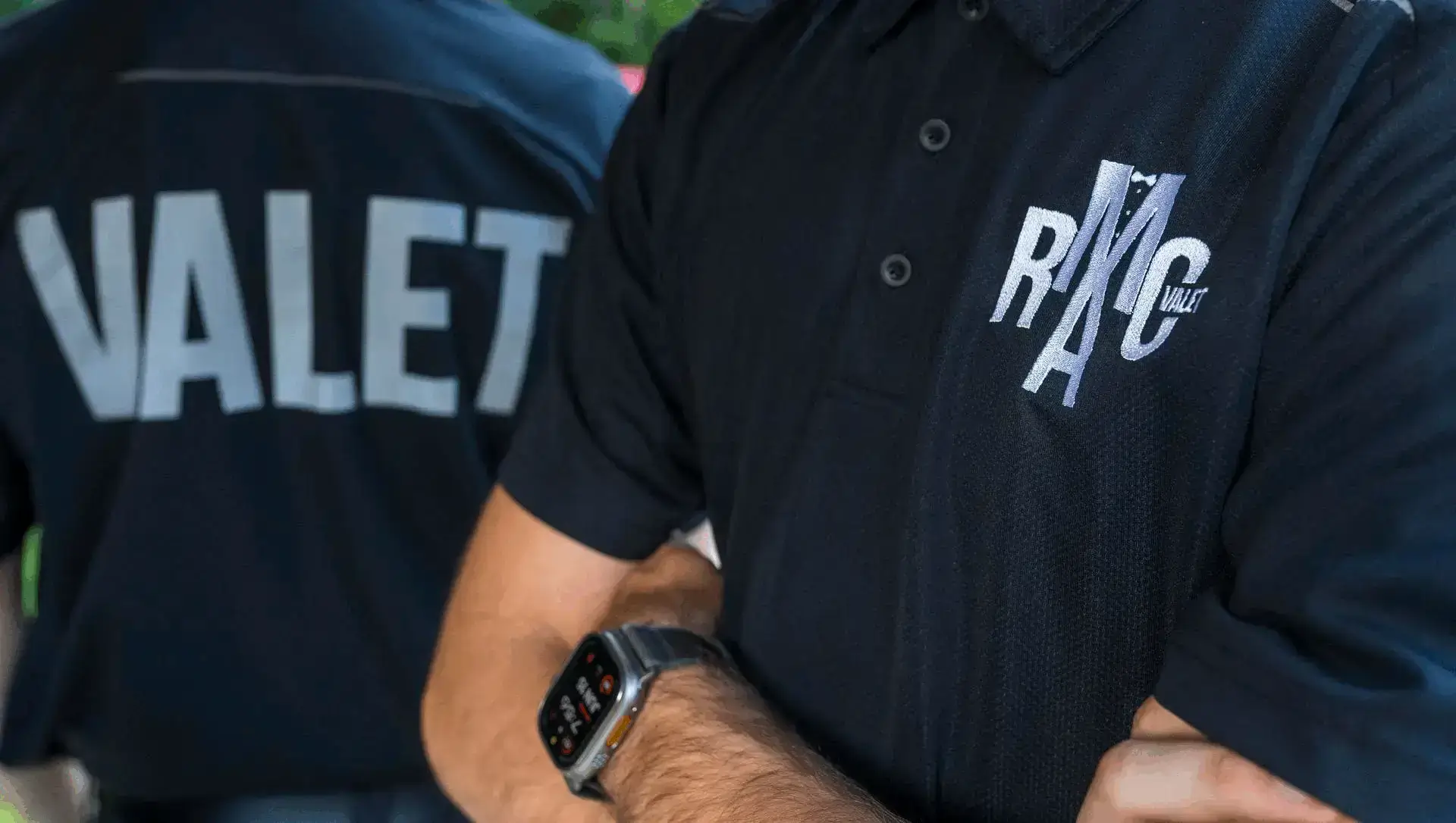 RCMA Valet uniform polo and jacket with embroidered logo